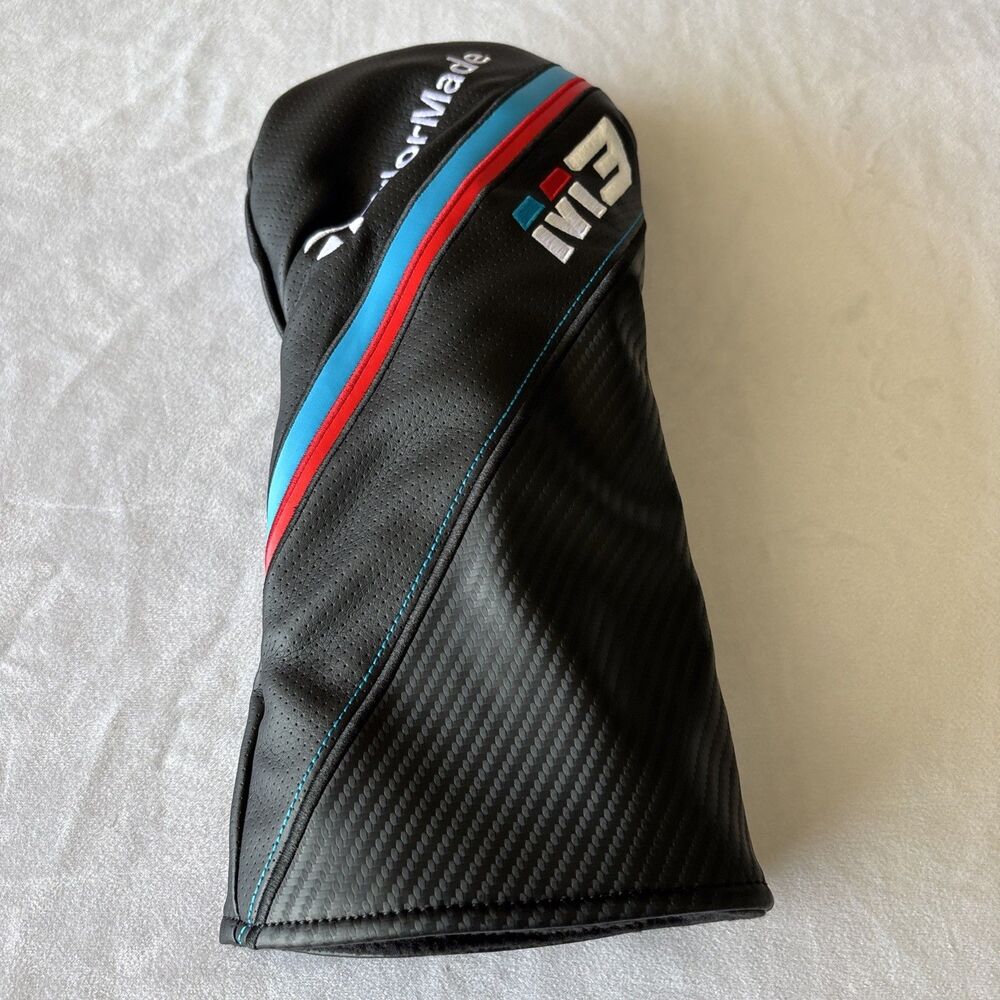 TaylorMade M3 Golf Driver Headcover Black Blue Red Accent Nice Good Condition!